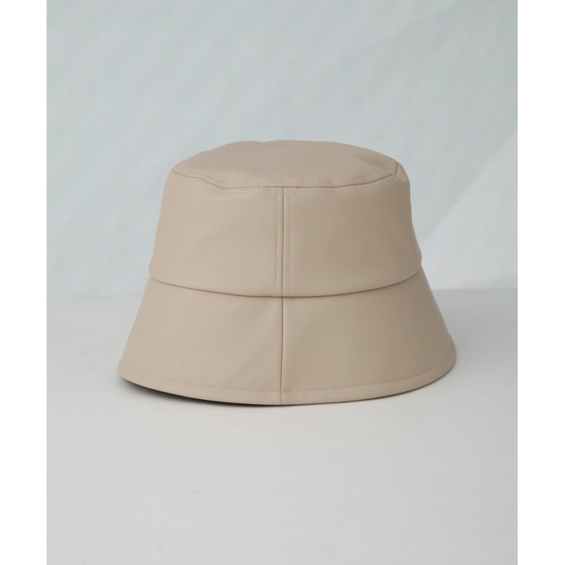 Nano Universe 673-4239305 Women's Faux Leather Bucket Hat, 040 beige