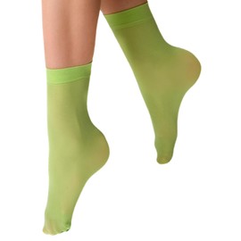 VENEZIANA NUOVA Elastic socks KATRINELLA – Matte socks with elastic band, Opaque, Made of microfibre - Universal size - Kiwi