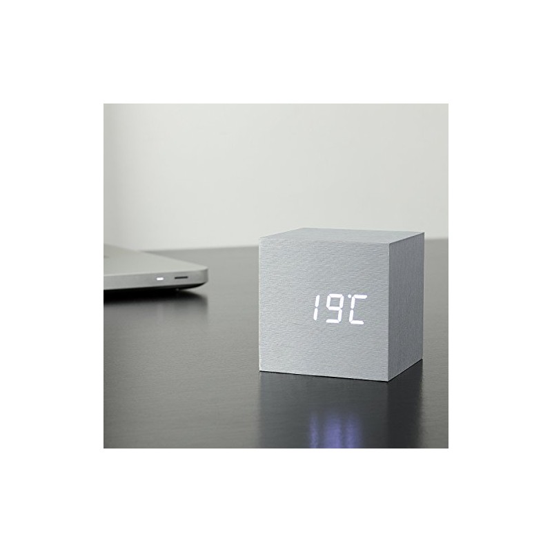 Gingko Cube LED Click Clock Alarm Clock with Sound Activation