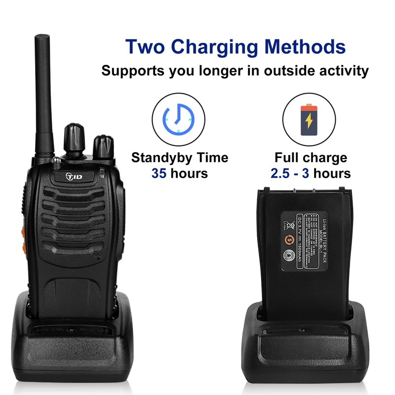 TIDRADIO TD-V2 Walkie Talkies for Adults Long Range, Frequency Copy,