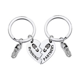 CHOORO Running Partners Set Of Two Runner Shoe Charm Keychain Half Gift Race Day Gifts For Runners (Running Partners Keychain)