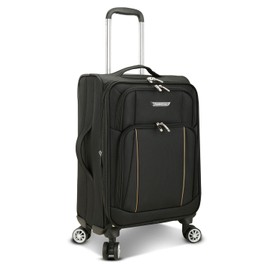 Traveler's Choice Lares Softside Expandable Luggage with Spinner Wheels, Black, Carry-On 22-Inch