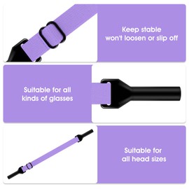 Payivsve 6 glasses straps, stable and non-slip, adjustable sports glasses strap, glasses strap with high flexibility fit, various sports, glasses strap for men and women, for all head circumferences