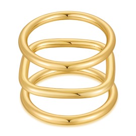 HUAYUNFANG 3pcs Gold Bangle Bracelets Set For Women Trendy Cuff Bangles Bracelet Gold Stackable Minimalist Bracelet Cuff Jewelry for Party Summer