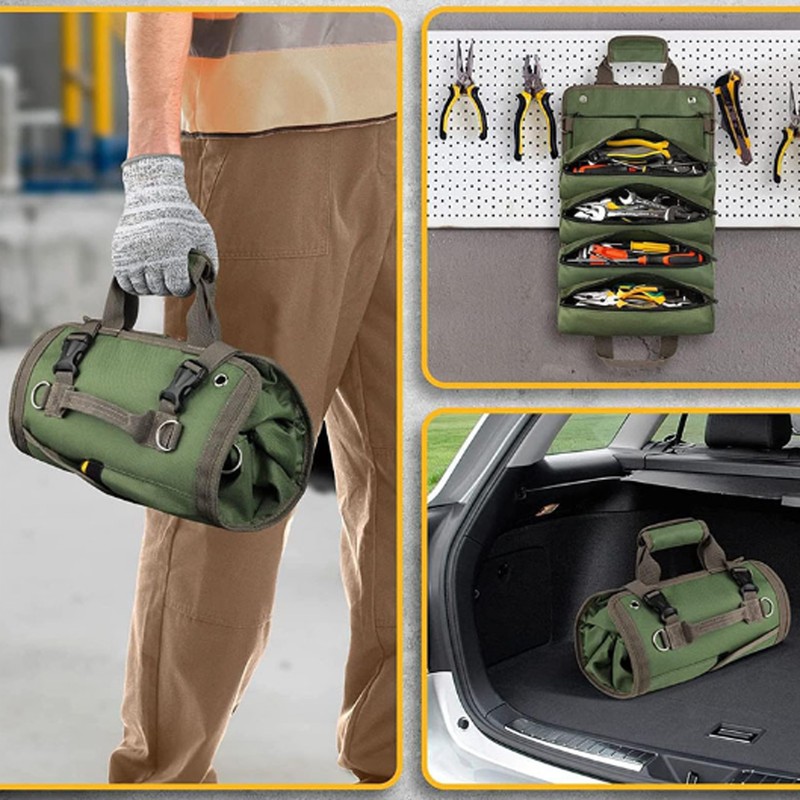 Tool Roll Up Bag Oxford Cloth Portable Multi Purpose Tool