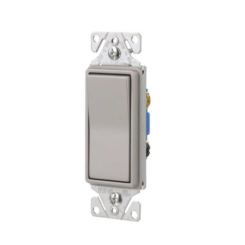 EATON 7503SG-K-L 3-Way Designer Switch, Silver Granite