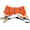 WELKFORDER 100FT Vertical Lifeline Assemble Three Strand Rope Fall Protection with Rope Grab Snap Hooks Shock Absorber Fall Protection Safety Equipment ANSI Compliant
