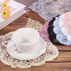 sourcing map 2Pcs Retro Lace Placemats, French Crochet Doilies Oval