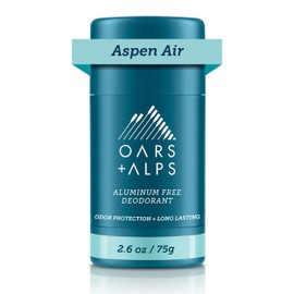 Oars + Alps Aluminum Free Deodorant for Men and Women, Dermatologist Tested and Made with Clean Ingredients, Travel Size, Aspen Air, 1 Pack, 2.6 Oz