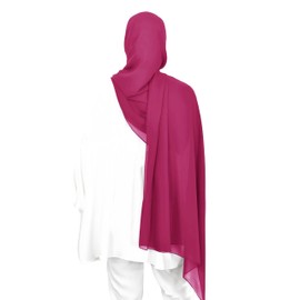 Premium Chiffon Hijab Head Scarf Shawl Wrap for Muslim Women Lightweight (Cerise Pink)
