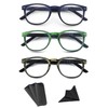 HAPJOYS Reading Glasses Men Women Wood Grain Pattern Readers +3.0