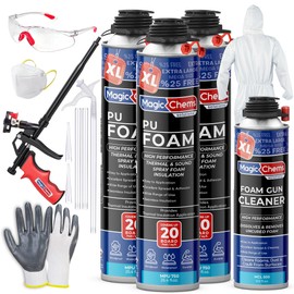 Spray Foam Insulation Kit (3 Pack-25.4 oz) Closed Cell Expanding Polyurethane Foam Sealant, Spray Insulation Foam, Spray Foam Heat Acoustic Insulation, High Density Spray Foam, Cleaner Spray Foam Gun