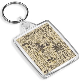 Destination Vinyl Keyrings Vintage Barber Shop Poster Keyring Hair Salon Retro Men's Fun Keyring #8859