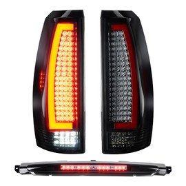 Tresound Tail Light + 3rd Brake Lamp for Chevy Avalanche 2007 2008 2009 2010 2011 2012, Third High Mount Stop Light Rear LED Taillight Assembly, 22739264, 25885679, 15120540, 1228-0126, 923-264