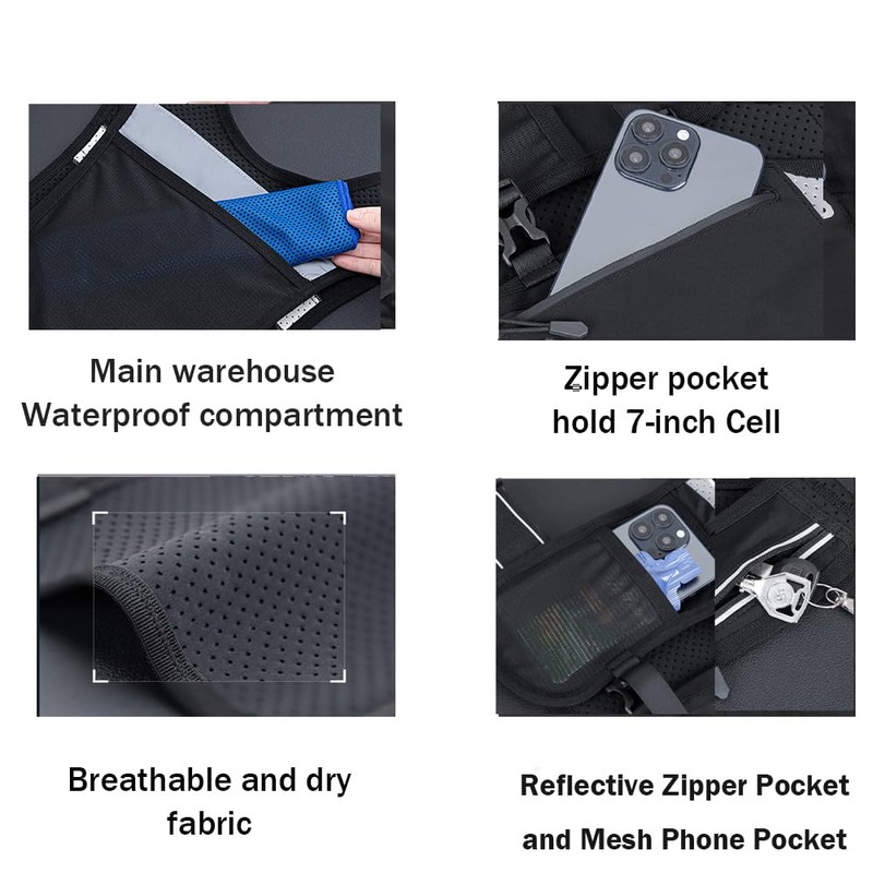 Running Vest for Men Women, Adjustable Hydration Vest with 500ml