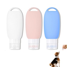 Hongoen 3 PCS Futtertube Zum Befüllen Hund,BefüllenHund Nassfutter Silikon Reiseflaschen,Futtertube Hund,Futtertube,Futtertube HundBefüllbar mit Ausziehbarer Haken,fürHundetraining als Belohnung