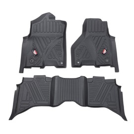 MotorPower Care, 3D TPE Floor mat, for Compatible with fits/ 2013 to 2024 Dodge Ram 1500/2500 / 3500 Crew Cab TPE All Weather, Heavy Duty Floor Liner Custom