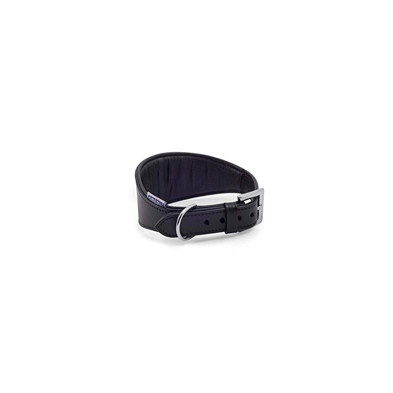 Ancol Whippet Padded Leather Collar 35 cm Black