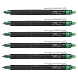 PILOT Erasable Rollerball Pen Frixion Dot Clicker Fine Point Green Pack of 6