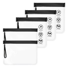MOSNOW 5 Packs TSA Certified Transparent Cosmetic Bag, Toiletry Bag, for Travel Accessories, 3 Large Liquid Bags, Hand Luggage 22 x 20 cm, 2 Small 22 x 13.5 cm, Suitable for Men and Women, Transparent