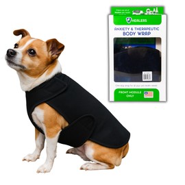 Healers Therapeutic & Anxiety Front Body Wrap for Dogs - Calming Compression Vest for Stress, Thunderstorms, Fireworks, Travel & Vet Visits - Soft, Adjustable, Machine Washable (Small)