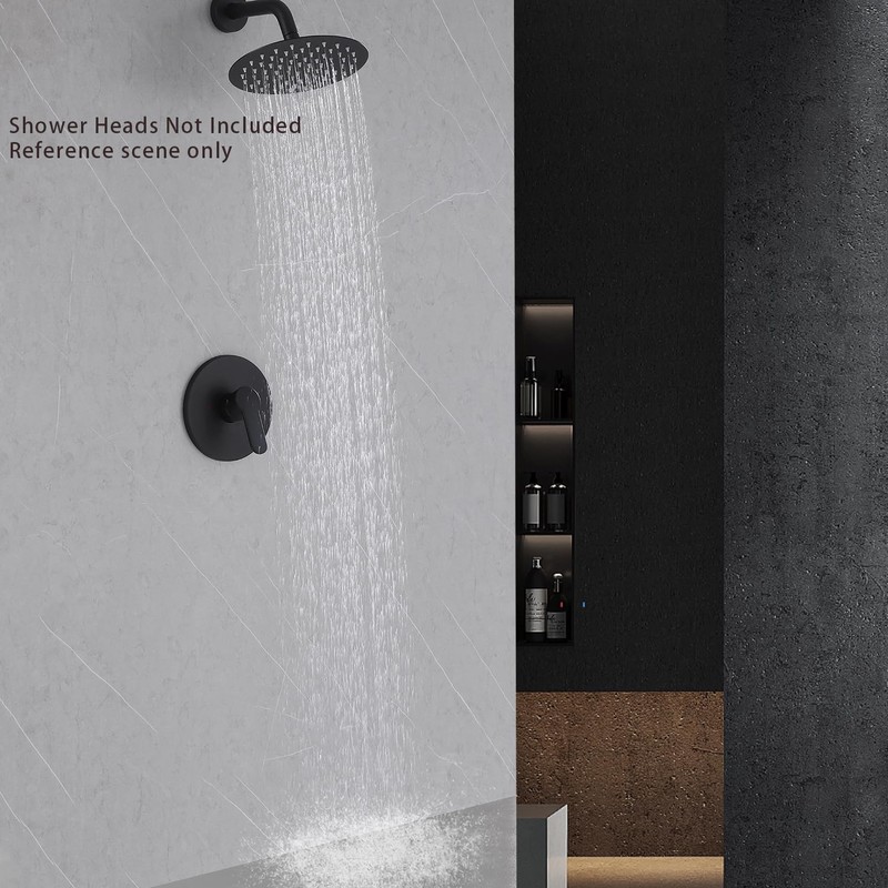 Matte Black Single Function Shower Valve Kit - Wall Mount