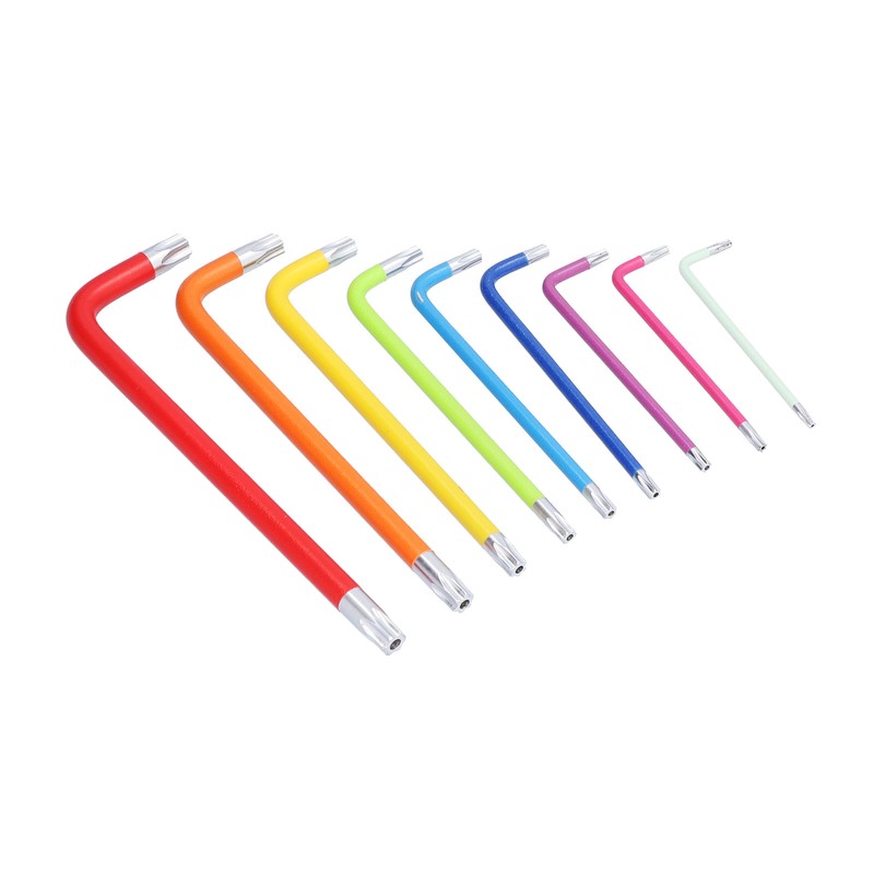9Pcs Hex Wrench Star Colourful Long Arm Metal Key Tool