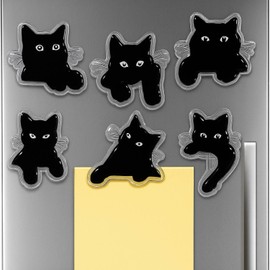 Acellegic 12 Pack Cat-shaped Magnetic Bag Clips Black Cat Potato Chip Bag Clips for Food or for Use on The Fridge, Kitchen Organization and Home Use