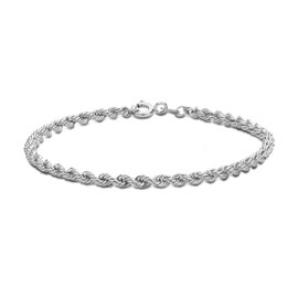 Tuscany Silver Women's Braided Chain Bracelet Sterling Silver 18 cm, 18 centimetres, Silver, No Stone