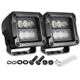 LED Pod Lights, Nirider 2PCS 120W 3 Inch CREE Fog Lights LED Cube Lights Off Road Light Pods Combo Driving Light Bars for Truck Car SXS UTV ATV Tractor Boat