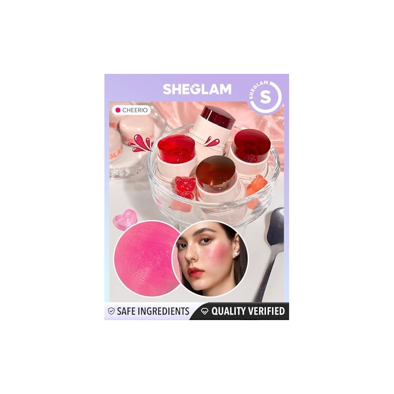 SHEGLAM Jelly-Licious Hydrating Lip and Blush Tint (Cheerio, Pequeño)