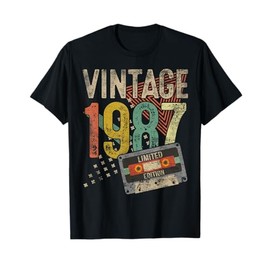 Vintage 1987 38th Birthday Gifts For Men Women 38 Year Old T-Shirt