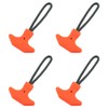 Lovelysp 4PCS Orange T-Shaped TPU Zipper Pull Cords