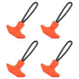 Lovelysp 4PCS Orange T-Shaped TPU Zipper Pull Cords