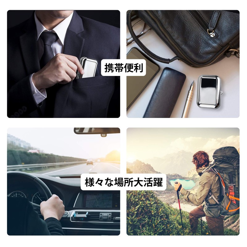 TEMLUM Portable Ashtray, Stainless Steel Butt Holder, Stylish, Lightweight, Convenient,