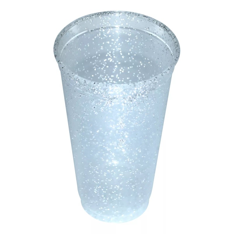 Vaso 12 Vaso Reusable Con Popote Glitter 24 Oz
