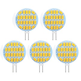 5X G4 LED Light Bulb 12V - 24V AC/DC 3W Side-Pin LED,Equivalent to 30W Halogen Bulb Replacement,Non Dimmable,G4 24 LED 5730 SMD 5 Pack (WarmWhite 3000K)