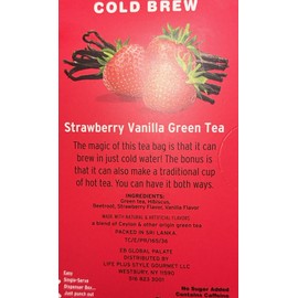 TEA CENTRAL COLD BREW  STRAWBERRY 🍓 VANILLA GREEN TEA 2 Boxes= 50 Bags BB:2027