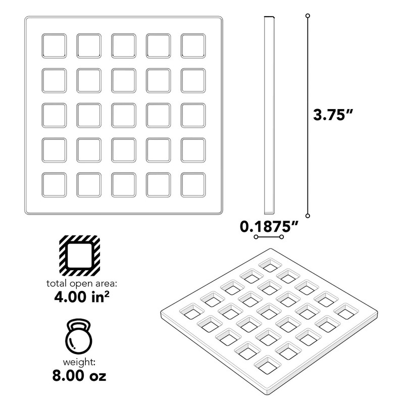 Ebbe E4803-BN 4" Unique Grate, Quadra Brushed Nickel