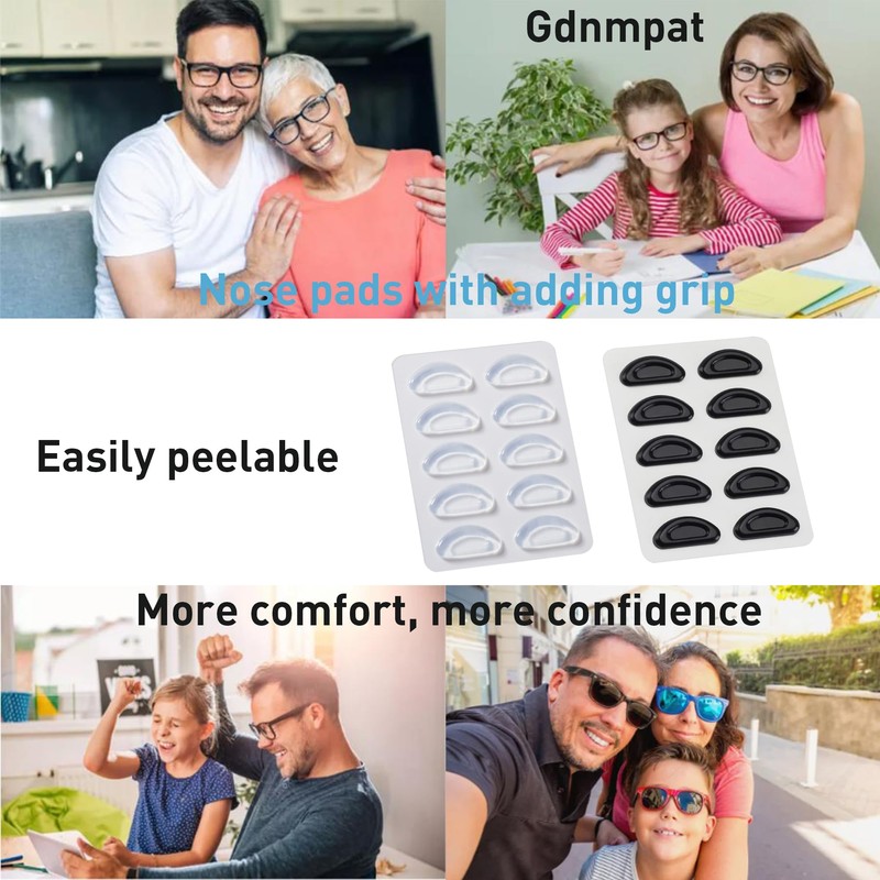 Eyeglass Nose Pads-Upgraded Soft Silicone Adhesive Glasses Nose Pad, Anti-Slip