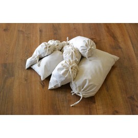 10"x12" Cotton Double Drawstring Muslin Bags Natural Color - Set of 25pcs