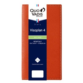 Quobadis qv66502ap Diary "Bisopran 4/Club" Diary (Monthly Type, Slim Size, 6.7 x 3.5 inches (17 x 8.8 cm) Apricot Notebook (Begins in April 2025)