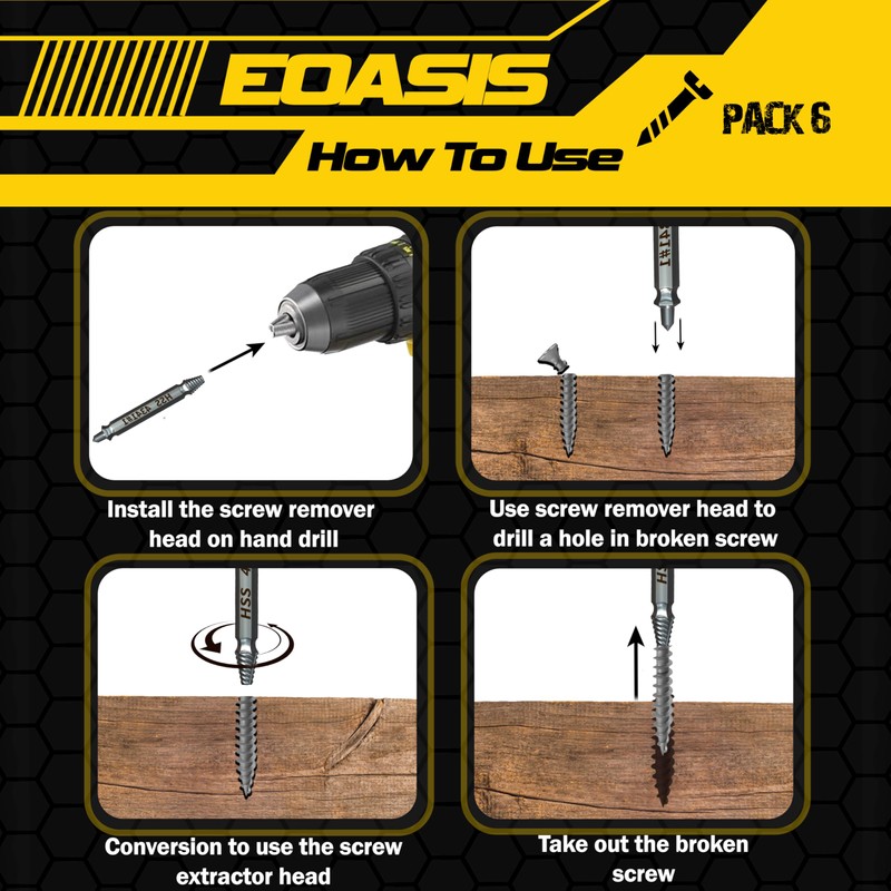 10 PCS Stripped Screw Extractor Set – Damaged Screw Remover