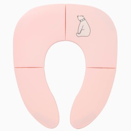 Pejoye Folding Travel Potty Seat for Boys and Girls, Toddler Toilet Seats for Kids, Non-Slip Suction Cups, Includes Free Travel Bag, Pink