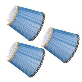 3PCS Cloth Lamp Shade E14 ClipOn Lampshade for Candle Chandelier Wall Lamp Table Light Indoor Decor (Clip-on-dark blue)