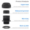 RTNLIT 1-1/2" NPT Cable Gland, Waterproof Adjustable Nylon Plastic Strain