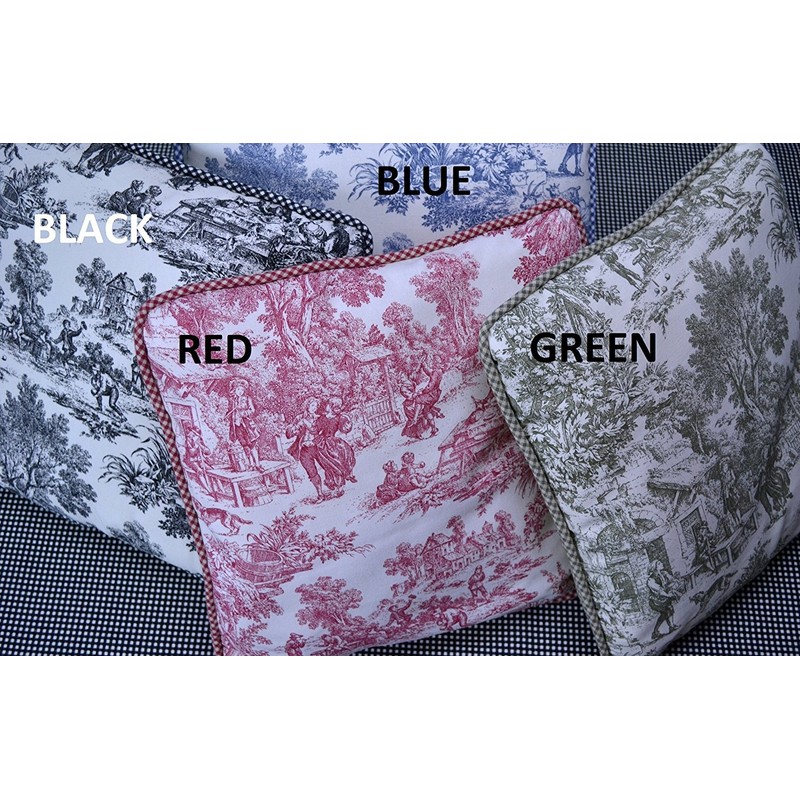 Victoria Park Toile 68-Inch-by-24 Inch Tailored Tier Curtains, Black