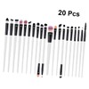 Baluue 20pcs Makeup Brush Set White Eyeliner Brush Portable Eye