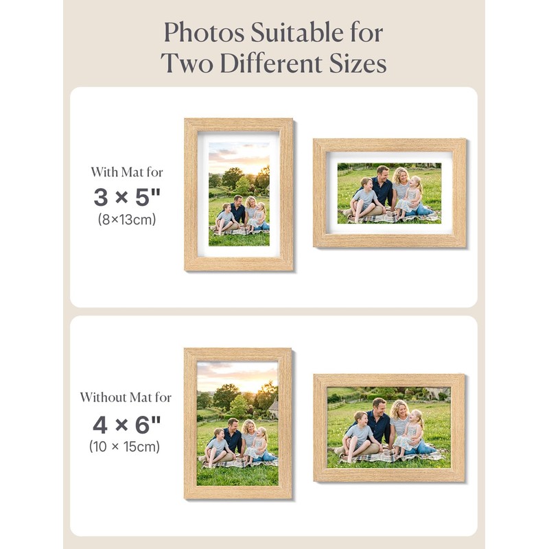 HOUSE DAY 6x4 Photo Frame, Oak Wood Picture Frames Tabletop