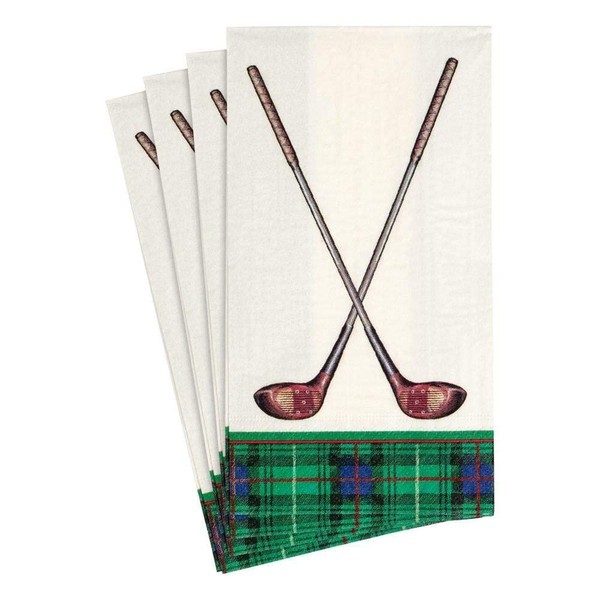 Caspari Golfing Paper Disposable Bathroom Guest Towel Napkins - 15
